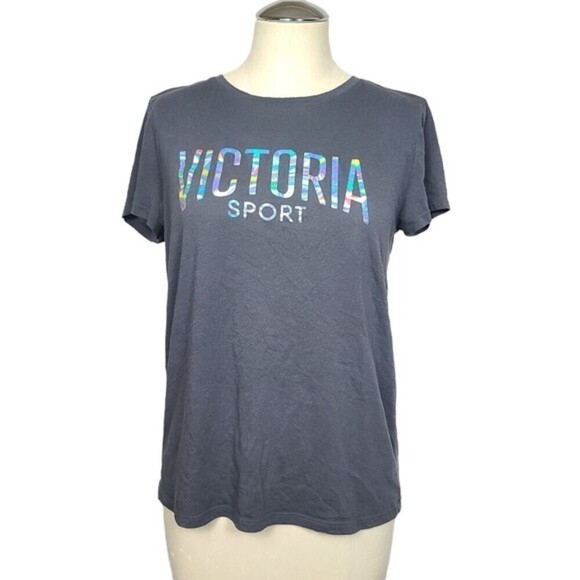 Victoria's Secret Sport Holographic Back Keyholes Crewneck Shirt S - Picture 1 of 4